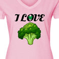 thumbnail image 4 of Inktastic I Love Broccoli Women's V-Neck T-Shirt, 4 of 5