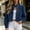 Dark Blue, variant on Women's Crop Jeans Jacket Classic Button Down Denim Jacket with Chest Pockets Loose Fit Boyfriend Style Coat for Club Date Night Vacation XL Dark Blue