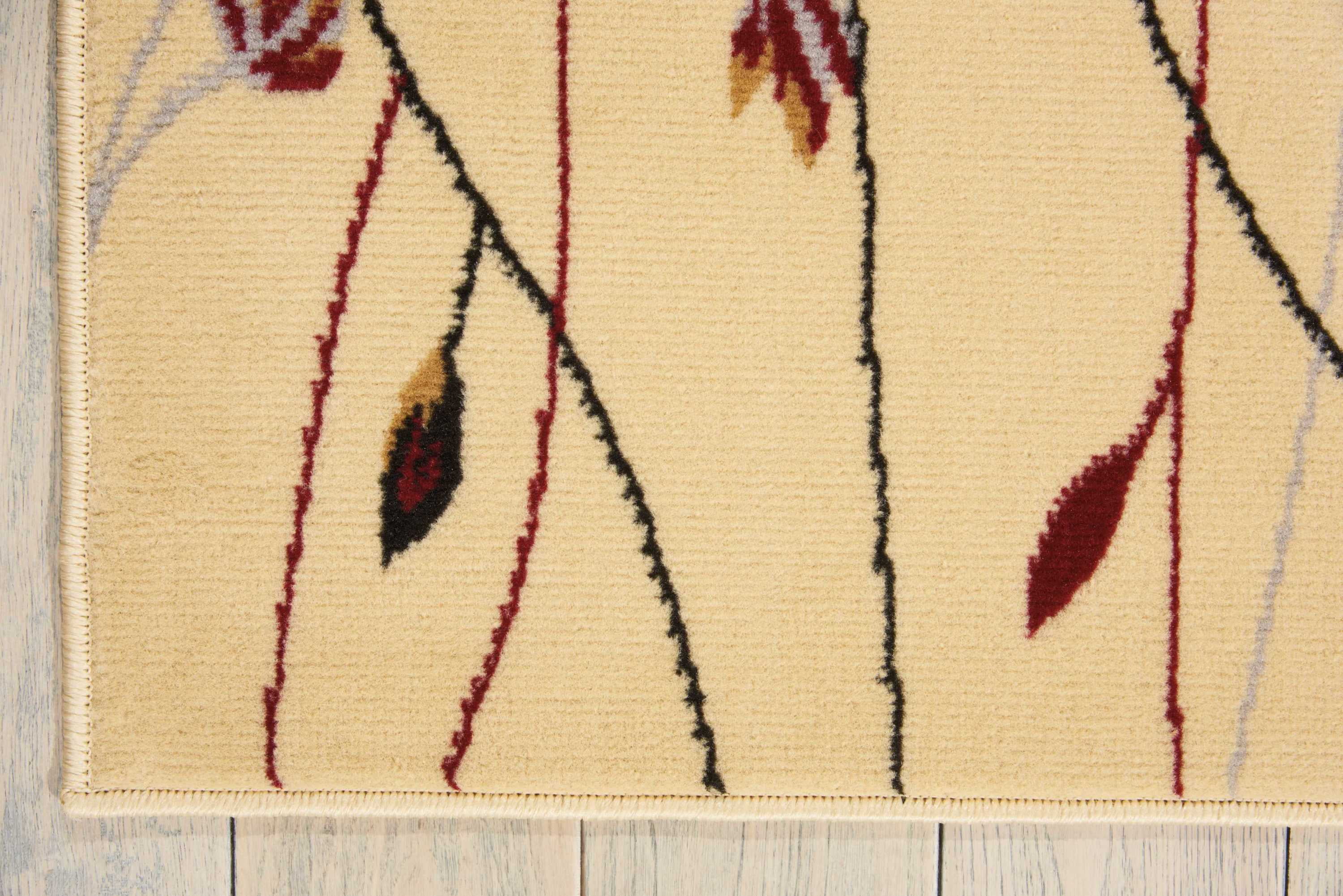 Cream Botanical Area Rug by Pinewood Grove