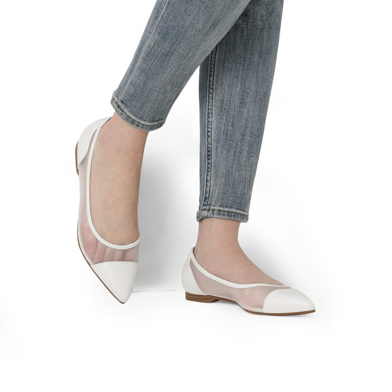 White mesh shop flats