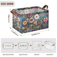 thumbnail image 7 of Yayeee Foldable Storage Basket for Shelves with Handles Waterproof Cloth Bins, Blue Colorful Flowers, 7 of 7