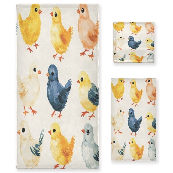 Three-Piece Towel Set Face Towel Towel Set Hand Towel Bath Towel Cotton Bath Towels Bath Towel Sets Hand Bath Towels Colored Chicken3