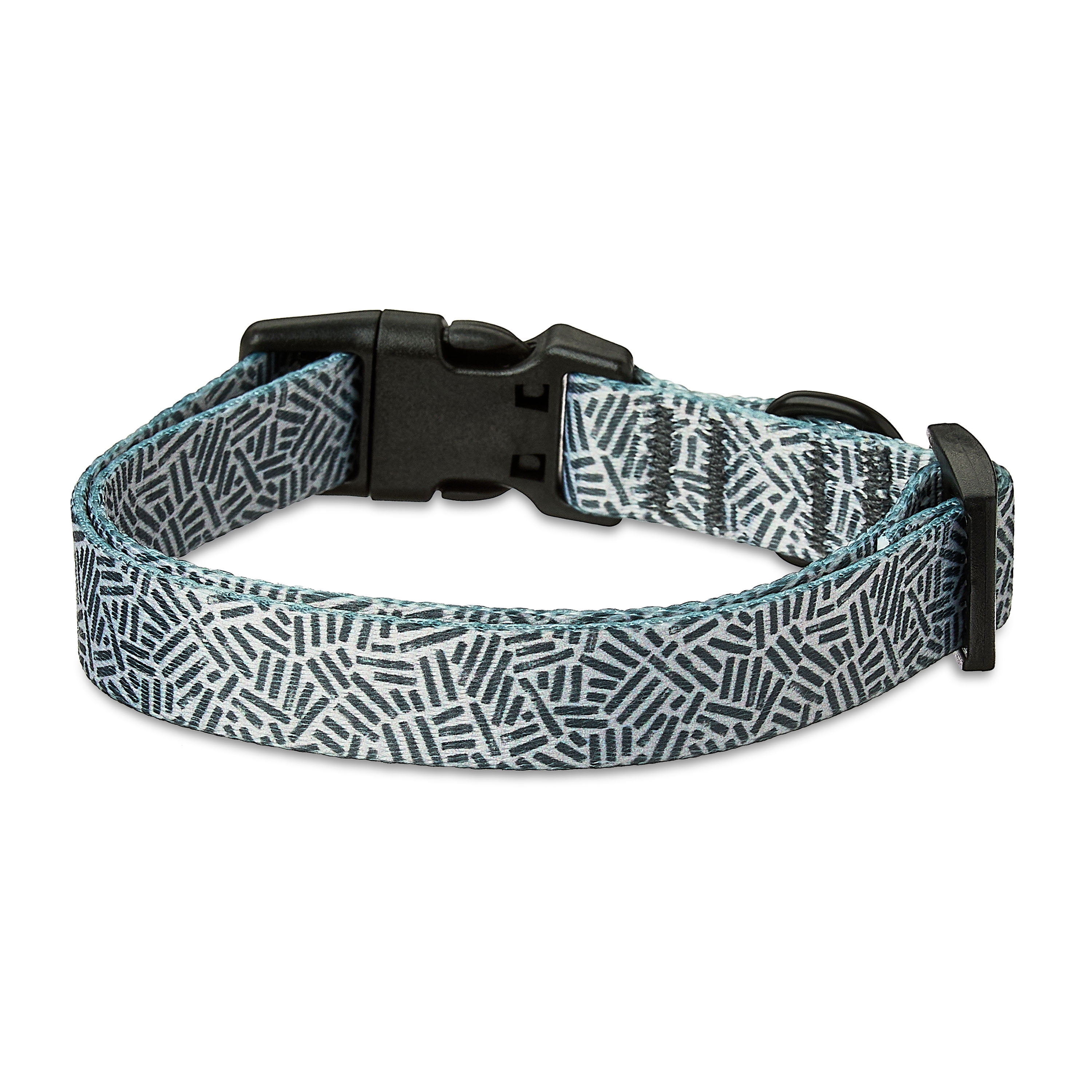 Vibrant Life Polyester Cushioned Adjustable Dog Collar, Gray Print, M