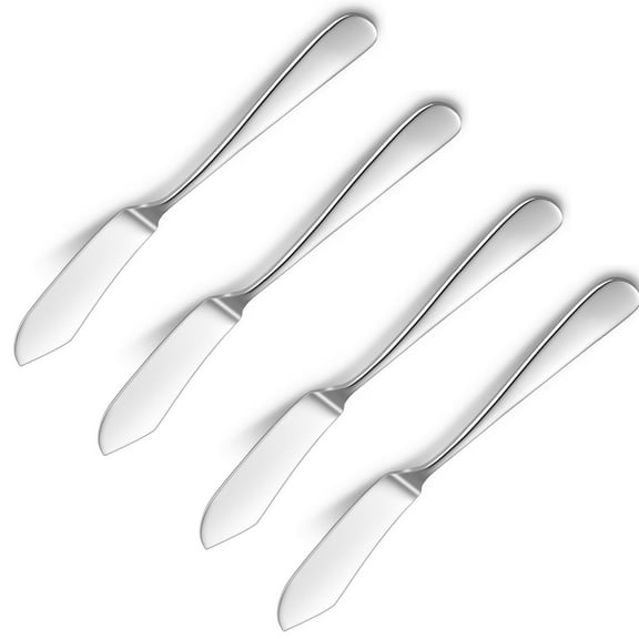 QZS 5.7In Knives Silverware,4Pcs Durable Butter Knife,Mirror Polished,Metal Knives,Mirror Polished Table Knives for Home,Restaurant,Kitchen