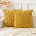 thumbnail image 1 of Chenchen Kevin Textile Throw Pillow Covers Soft Corduroy Decorative Set of 2 Boho Striped Pillow Covers Pillowcases Farmhouse Home Decor for Couch Bed Sofa Living Room 24x24 Inch Mustard Yellow, 1 of 1