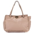 thumbnail image 1 of Pre-Owned Valentino Light Pink Rockstud Tote Handbag Studded Calfskin Leather, 1 of 10