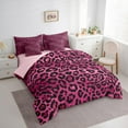 thumbnail image 3 of jejeloiu Cute Leopard Pattern 7-Piece Twin Bedding Sets,Modern Cheetah Print Bedding Comforter Set,Pink Black Sheet Sets For Girl Teens,Microfiber Bedroom Decor Reversible, 3 of 8