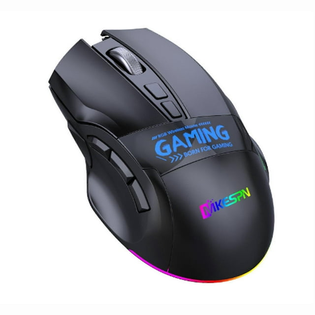 Wireless Gaming Mouse 9 Key Bluetooth Dual Mode DPI Adjustable Rechargeable Computer Mouse with RGB Backlit for Home Office