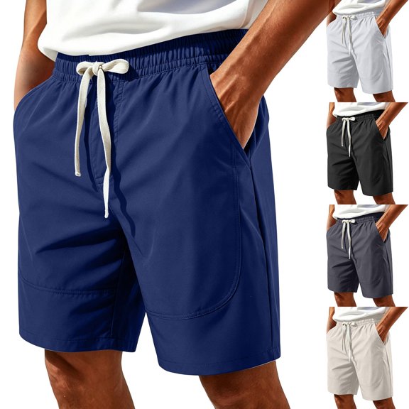 IhhxPro Men's Athletic Shorts with Pockets Drawstring Quick-Dry Lightweight Breathable Running Gym Workout Casual Loose Fit Side Summer XS-3XL