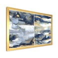 thumbnail image 2 of Designart 'Gold and Dark Blue Abstract II' Modern Framed Art Print, 2 of 4