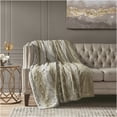 thumbnail image 2 of JERFIT Plush Oversized Faux Fur & Faux Mink Reversible Blanket, Super Soft & Machine Washable, Luxury Decorative Throw for Couch, Bed, Sofa - Sand Color, 2 of 7
