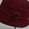 thumbnail image 6 of Holzkary Women's Cloche Bucket Hat 1920S Vintage Dress Winter Hats with Flower Accent Women's Autumn and Winter Dome Casual Fisherman Pot Hat Small Bowler Hat Red M, 6 of 8