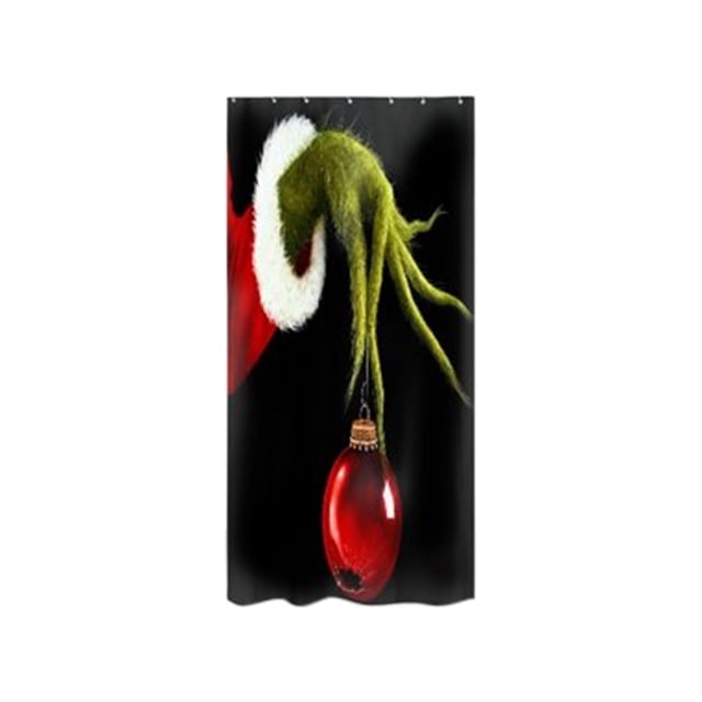 Cortina de ducha navideña Kagetolytai de tela Grinch 59x71 pulgadas