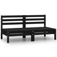 thumbnail image 1 of vidaXL Garden Middle Sofas 2 pcs Black Solid Pinewood, 1 of 6