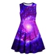 thumbnail image 5 of SGFCWSX Girls Sleeveless Dress Print Soft Crew Neck A-Line Summer Party Dresses for Kids Multicolor Size 11-12 Years, 5 of 6