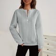 thumbnail image 6 of Futezty Women's Casual 1/4 Zip Sweatshirt Long Sleeve Zipper Solid Color Textured Pullover Fall Loose Shirts Tops, 6 of 9