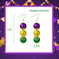thumbnail image 5 of Mardi Gras Earrings, Lightweight Beads Mardi Gras Earrings for Women, Mardi Gras Accessories for Mardi Gras Outfits, 5 of 5