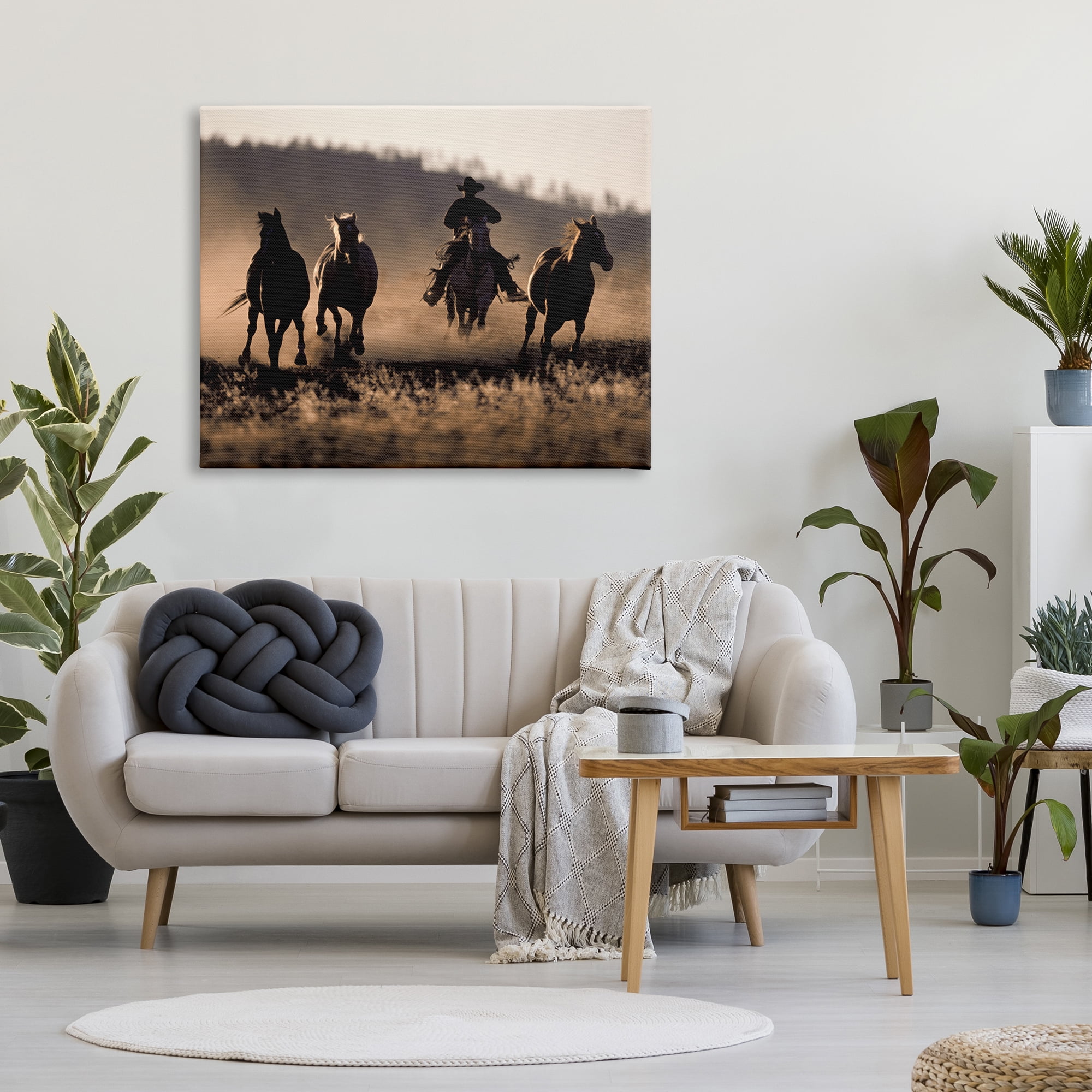 Stupell Industries Southwestern Cowboy at Sunset Animals & Insects Photography Gallery Wrapped Canvas Art Print Wall Art, 48 x 36