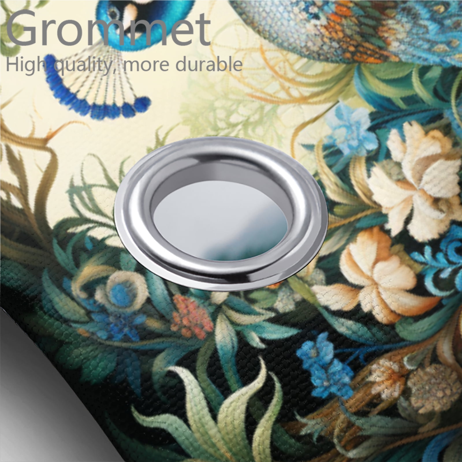 Peacock 4 Pieces Shower Curtain Set with Non-Slip Rug Teal Green Colorful Feather Blue Flower Plant Scenery with 12 Hooks, Bath Mat Set Bathroom Decor by Durable Waterproof Fabric, 72x72 Inch