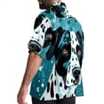 thumbnail image 3 of Spotted Dog Men's Casual Printed Hawaiian Poplin Button Down Short Sleeve Beach Shirt Unisex, 3 of 6