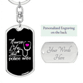 thumbnail image 2 of To My Wife  Nurse Life and Police Wife Stainless Steel or 18k Gold Premium Swivel Dog Tag Keychain, 2 of 16