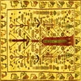 thumbnail image 1 of Ahgly Company Indoor Square Abstract Yellow Contemporary Area Rugs, 8' Square, 1 of 4