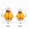 thumbnail image 3 of Honey Jar Clear Thick Glass Hexagon Shape with Wood Spoon and Cork Lid Syrup Dispenser, 3 of 4