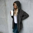 thumbnail image 3 of UJNDER Womens Jacket Long Sleeve Cardigan Loose Sweater Hooded Solid Fuzzy Coat Casual Top Open Front Grey XXL, 3 of 7