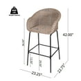 thumbnail image 2 of Christopher Knight Home 29.5" Outdoor Wicker Bar Stools, Woven Rattan with Iron Frame, Light Brown, Set of 2, 2 of 9