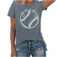 thumbnail image 5 of Giftesty Blouses for Women Dressy Casual Women's Baseball Sport Printed T-shirt with Round Neck and Short Sleeved Top, 5 of 5