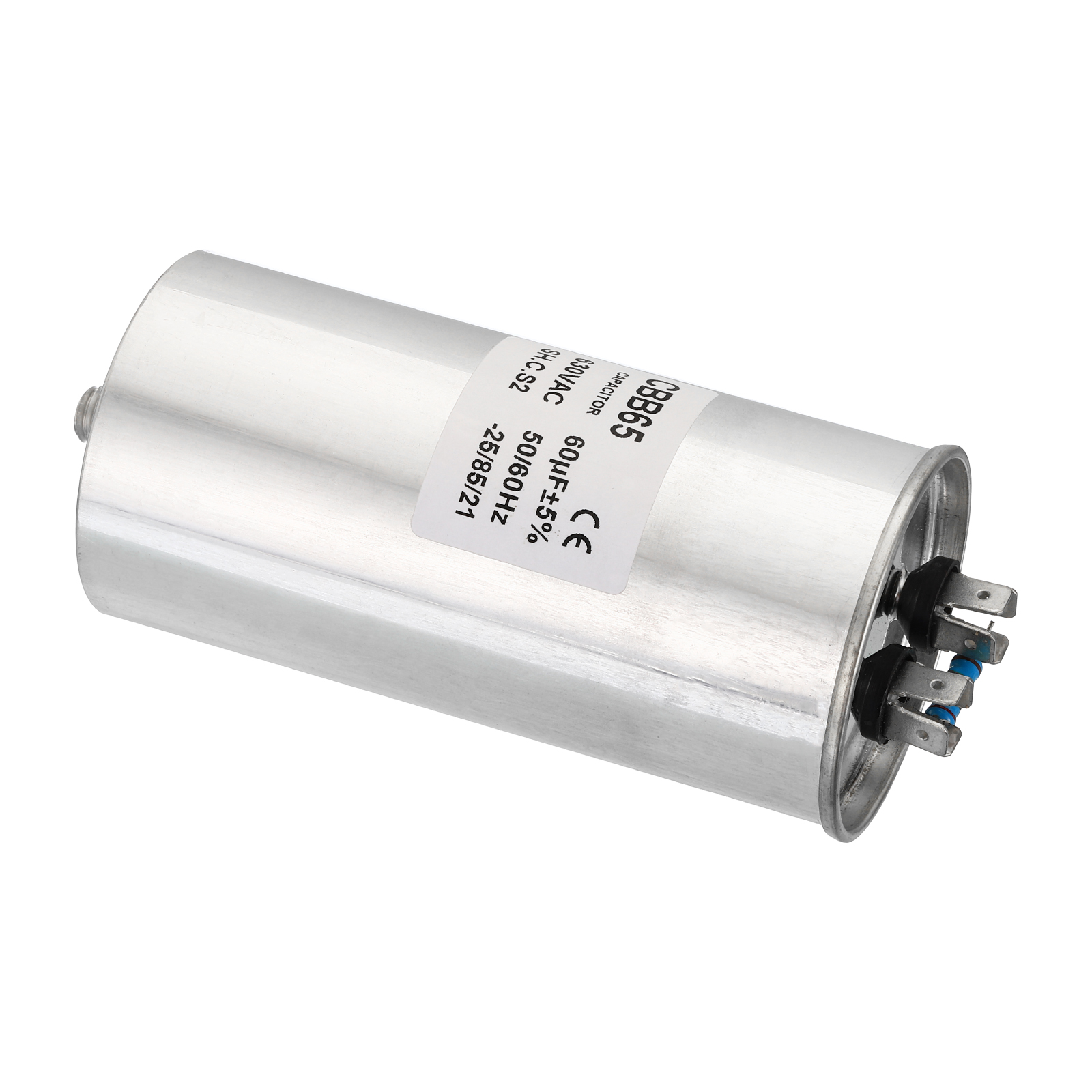Uxcell CBB65 60uF Run Capacitor,60mfd AC 630V Aluminum Case with 2 Terminal M10 Screw