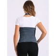 thumbnail image 3 of DARING DIVA Women's Halter Neck Button Down Backless Jean Waistcoat M Gray Blue, 3 of 6