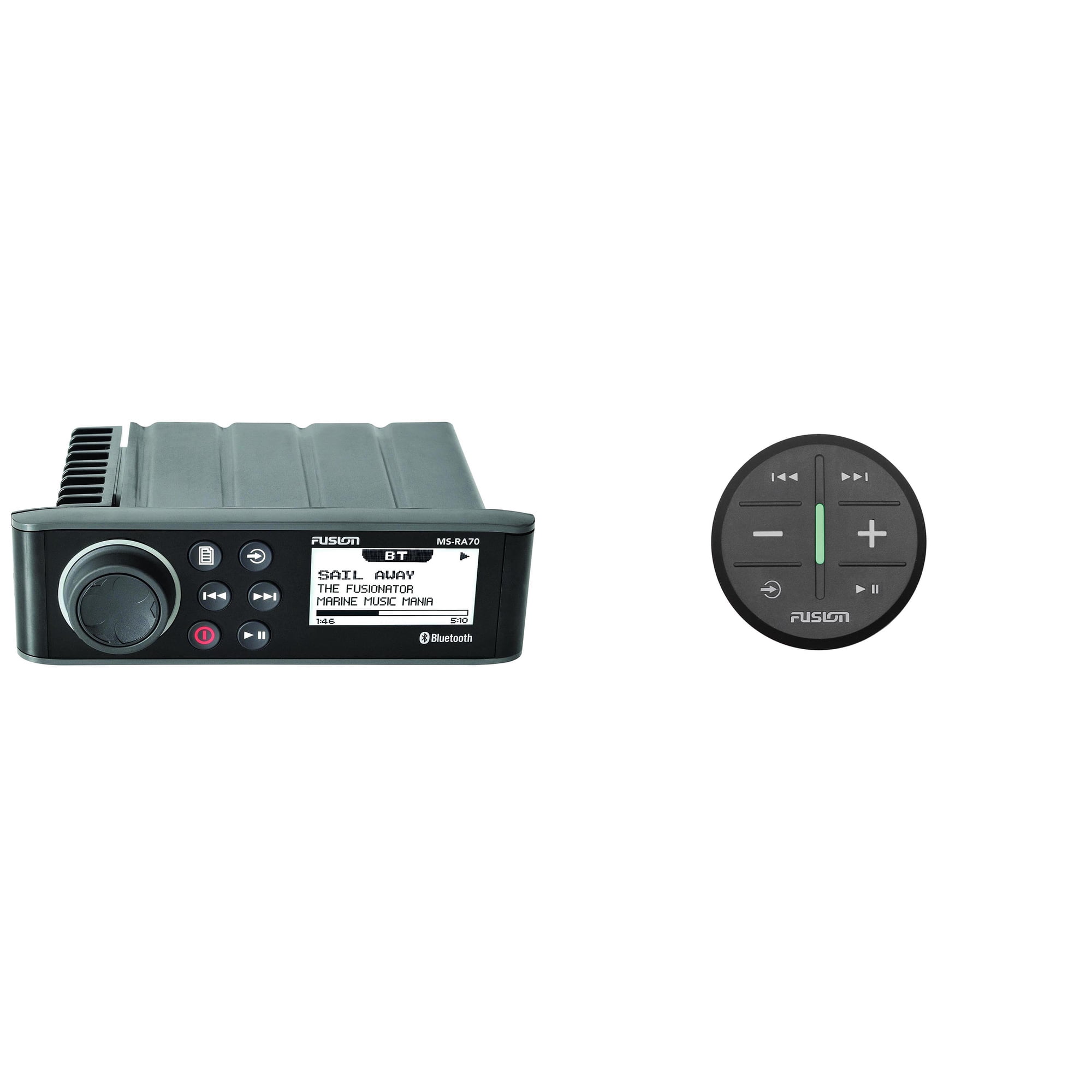 Fusion Entertainment MS-RA70 Marine Entertainment System with Bluetooth With Fusion MS-ARX70B ANT Wireless Stereo Remote - Black