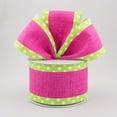 thumbnail image 1 of 2.5" Polka Dot Edge Fuchsia & Lime Wired Edge Ribbon (10 Yards)TR56440-28, 1 of 1