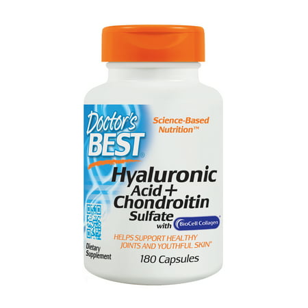 Doctor's Best Hyaluronic Acid with Chondroitin Sulfate, Non-GMO, Gluten Free, Soy Free, Joint Support, 180