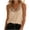 Khaki-tanks, variant on Women Mesh V Neck Tank Top, Ribbed Breathable Sleeveless Cami Tank Top, Summer Comfy Trendy Camisole Blouse