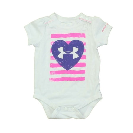 

Pre-owned Under Armour Girls White | Pink | Purple Onesie size: 3-6 Months