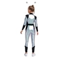 thumbnail image 6 of iiniim Girls Dance Outfit Metallic Long Sleeve Zip Neck Jumpsuit with Hair Hoop Silver 6, 6 of 7