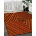 thumbnail image 3 of Ahgly Company Machine Washable Indoor Square Transitional Lava Red Area Rugs, 4' Square, 3 of 7