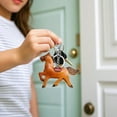 thumbnail image 1 of Aodebiao Leather Horse Keychain Mini Animal Metal Key Ring Gift for Equestrian Men Women Cowhide Accessory Personalized Hanging Decoration, 1 of 6