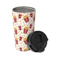 thumbnail image 2 of Honeii Popcorn Print Travel Coffee Mug Insulated Coffee Cup with Leakproof Lid, Coffee Tumbler, Reusable Coffee Cups with Seal Lid, 2 of 8