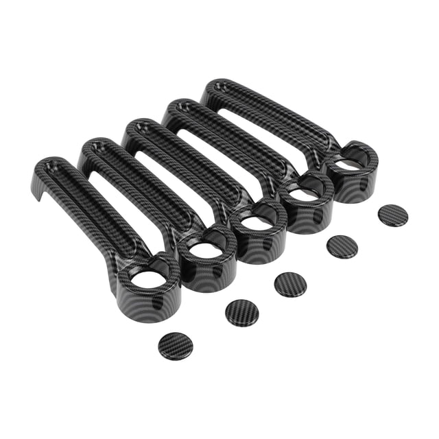 Kit de cubierta del mango de la puerta exterior y de la puerta trasera para Jeep Wrangler JK JKU Patrón de fibra de carbono