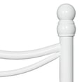 thumbnail image 5 of Rhapsody Complete Metal Bed and Steel Support Frame with Delicate Scrolls and Finial Posts, Glossy White Finish, Queen, 5 of 6