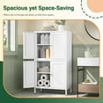 thumbnail image 4 of Letaya Storage Cabinet with Doors and Shelves,Small Freestanding Bathroom Floor Metal Cabinets -White, 4 of 17
