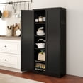 thumbnail image 4 of CQSXDA Versatile 61" Black Metal Pantry Cabinet with 4 Shelves and 110lb Capacity for Kitchen and Living Room Use, 4 of 17