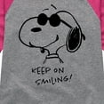 thumbnail image 3 of Peanuts - Cool Joe Keep On Smiling - Youth Girls Raglan Tee, 3 of 6