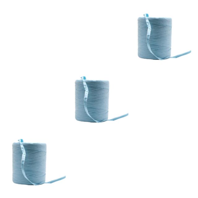 kurtrusly Vibrant Colors Creative DIY Projects With Solid Crochet Yarn Wide Application Natural Paper Ribbon sky blue 3Set