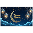 thumbnail image 3 of Ramadan Mubarak Lanterns Moon Stars Backdrop Banner Party Supplies Photography Props Decorations Arabic Wedding Ramadan Kareem Islamic Festival, 3 of 8