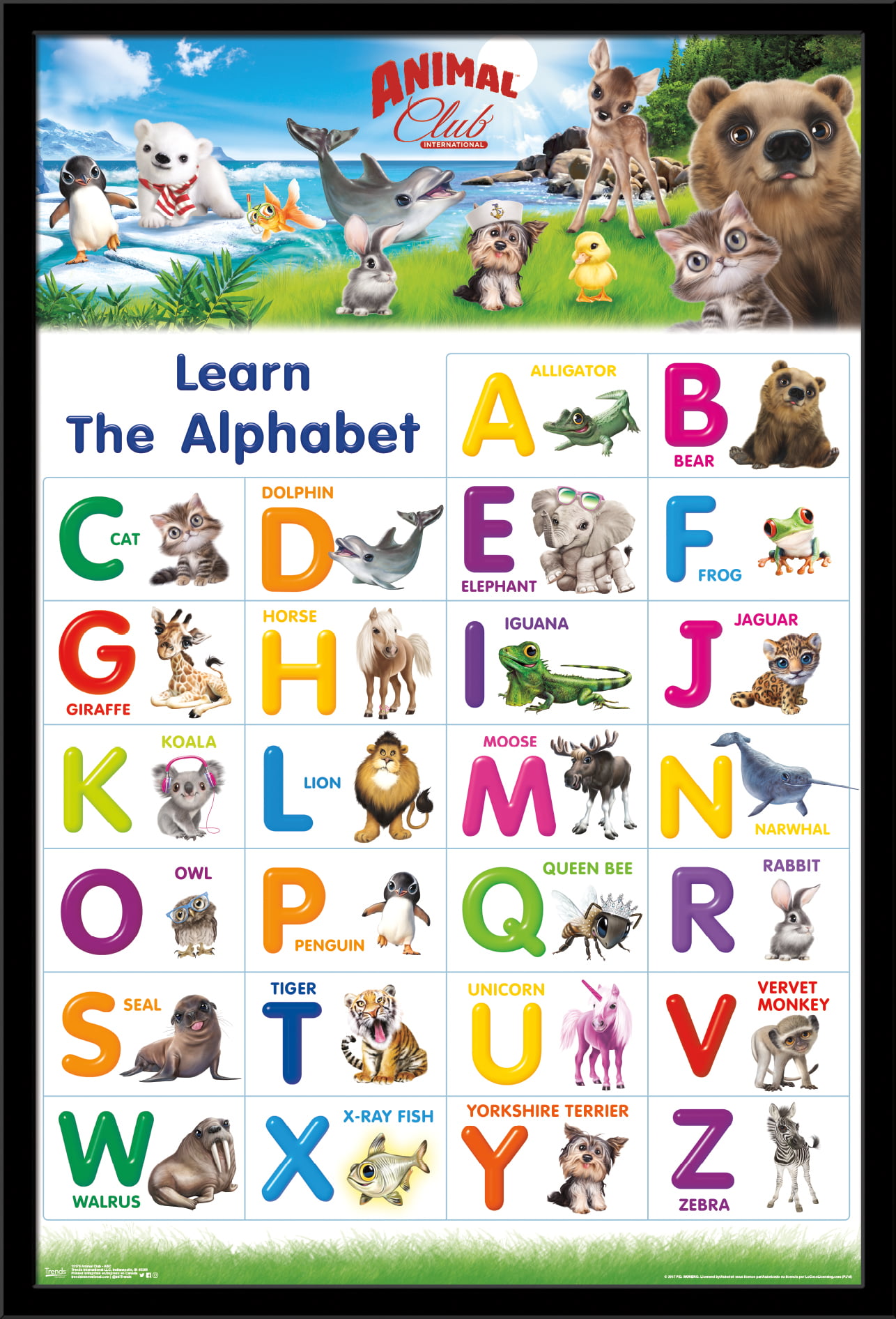 Animal Club - Letters ABC Poster 