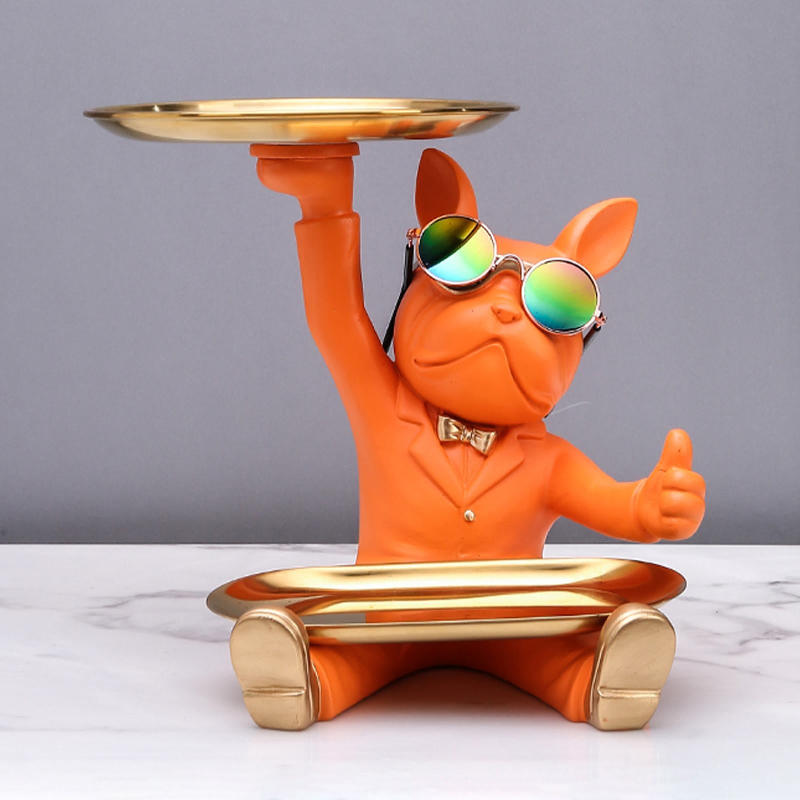 Chic Butler Sculpture Dog Jewelry Storage Animal Figurine Key Holder ...
